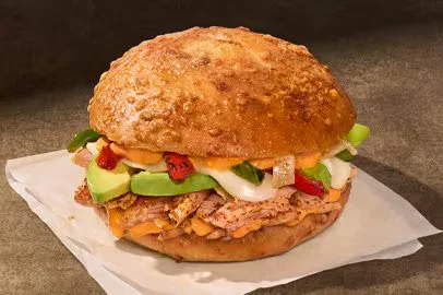 Chipotle Carnitas & Avo Bagel Stack