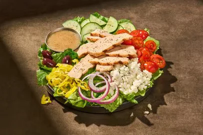 Half Greek Salad with Chicken