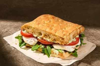 Half Toasted Caprese Focaccia