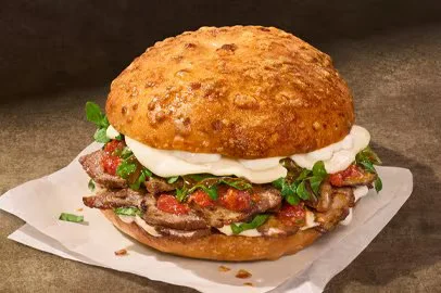 Steak Bruschetta Bagel Stack